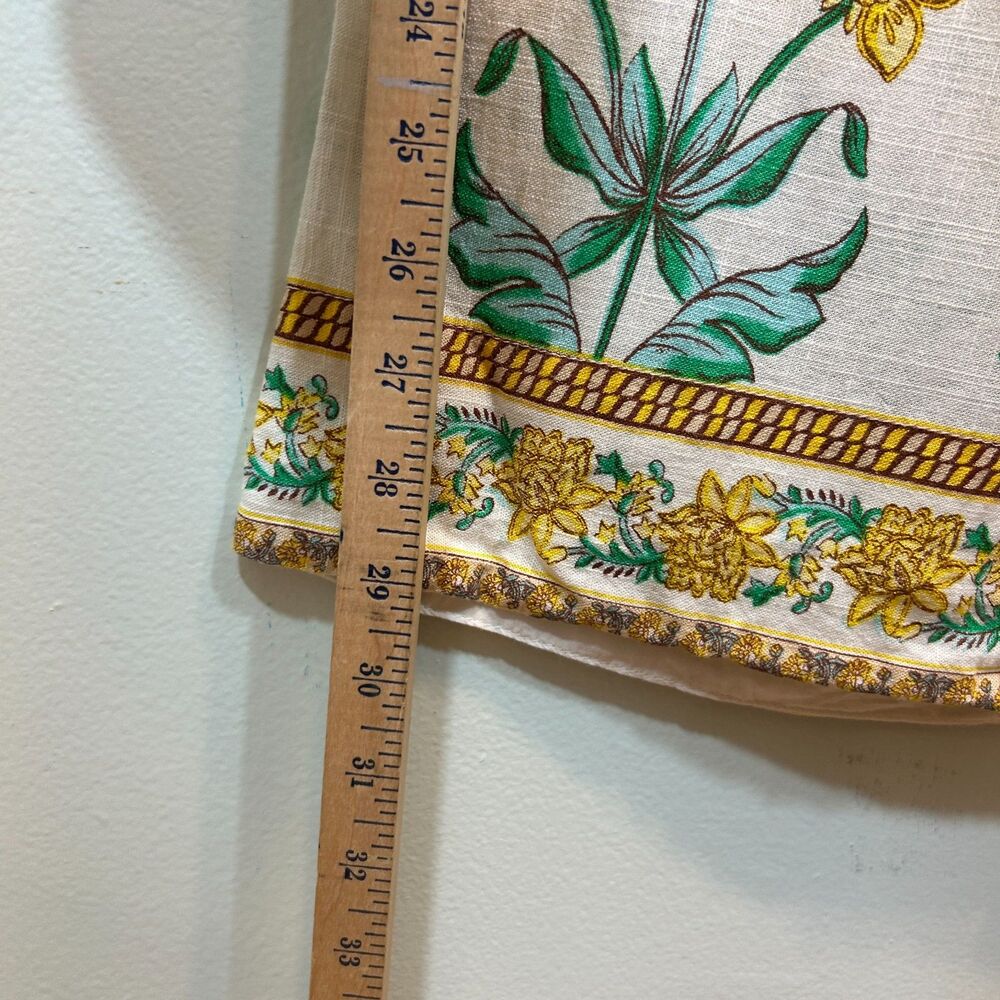 DRAPER JAMES RSVP Linen Blend White Yellow Floral Pants Size L Casual Vacation - Picture 11 of 12